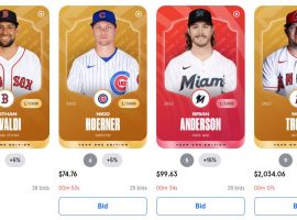 Sorare MLB officially launched on Tuesday, with auctions for NFTs of players like Mike Trout attracting fierce bidding wars. (Image: Ed Scimia/997655.com)