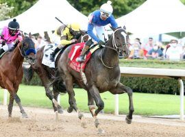 Super Stock reeled in a Kentucky Derby spot by reeling in Caddo River (2) and heavy favorite Concert Tour in the Arkansas Derby. (Image: Coady Photography)