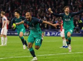 Lucas Moura celebrates after scoring a last-minute goal to send Tottenham Hotspur through to the Champions League final. (Image: Matthew Ashton/AMA/Getty)