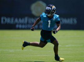 Jacksonville Jaguars rookie Travis Etienne during a drill at training camp. (Image: Jasen Vinlove/USA Today Sports)