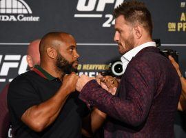 aniel Cormier (left) will attempt to defend his UFC heavyweight title in a rematch against Stipe Miocic (right) at UFC 241. (Image: Josh Hedges/Zuffa)