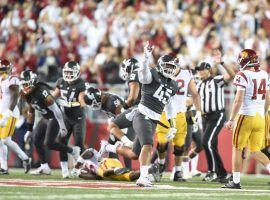 Washington State celebrates its upset victory over USC a week ago that has put the undefeated team in the Top 10. (Image: Spokesman-Review)