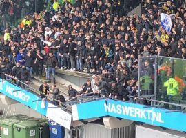 Tens of Vitesse fans collapsed with the stand beneath them as they celebrated the 1-0 win over NEC in the Dutch Eredivisie. (Image: Twitter/awaydays23)