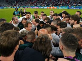 Italy celebrates on the pitch as they bet Belgium for a place in the semi-finals at Euro 2020. (Image: Twitter/locamanuel73)