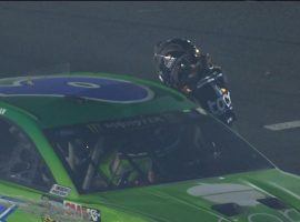 Clint Bowyer went up to Ryan Newmanâ€™s car after the All-Star Race and punched him through the window. (Image: Fox Sports)