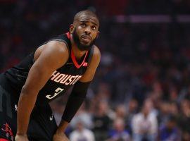 Chris Paul playing for the Houston Rockets in the 2019 playoffs. (Image: Christopher Rocco/Getty)