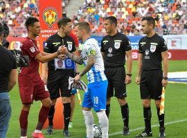 Alex CicÃ¢ldÄƒu captained Craiova in the Romanian Supercup, which his team won on penalties against CFR Cluj. (Image: Facebook/UCVoficial)