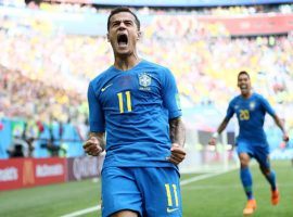 Philippe Coutinho scored the first goal for Brazil in the first minute of extra time against Costa Rica. (Image: Getty)