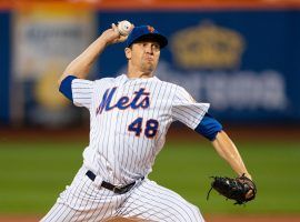 NY Mets pitcher Jacob deGrom is seeking a third consecutive NL Cy Young award. (Image: Gregory Fisher/USA Today Sports)