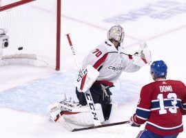 Montreal’s Max Domi scores the game-winning goal against Washington. Joel Armia scored two seconds later for an NHL record. (Image: AP)