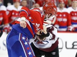 Washington Capitals Tom Wilson and Ian Cole from the Colorado Avalanche tussle in a fight in Capital One Arena in Washington DC. (Image: Geoff Burke/USA Today Sports)