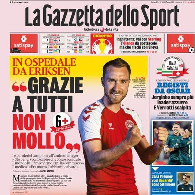 Eriksen - Gazzetta dello Sport