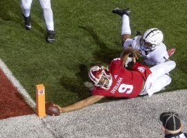 Indiana quarterback Michael Penix scored on a two-point conversion in overtime to upset No. 7 Penn State in college football Week 8. (Image: Getty)