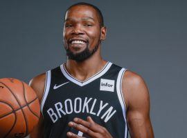 Kevin Durant during a photo shoot after he signed with the Brooklyn Nets. (Image: Brooklyn Nets)