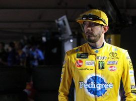 Kyle Busch saw his top-10 streak snapped at Kansas Motor Speedway, after receiving a penalty for clipping two many pit row boxes. (Image: USA Today Sports)