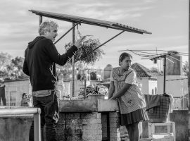 Director Alfonso Cuaron and actress Yalitza Aparicio in the set of Roma. (Image: Netflix)