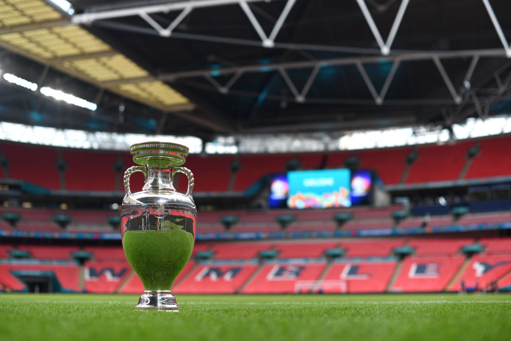 Euro 2020 trophy on Wembley