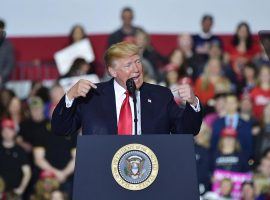 President Donald Trump appeared at a rally in Michigan on Saturday. (Image: AFP/Getty)