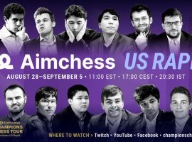 Players will be fighting for spots in the Champions Chess Tour Final during the Aimchess US Rapid, which begins on Saturday. (Image: ChampionsChessTour.com)