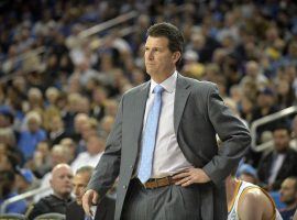 Steve Alford on the sidelines for a UCLA Bruins home game in Los Angeles. (Image: Gary A. Vasquez/USA TODAY Sports)