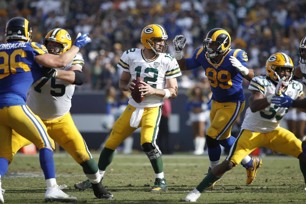 NFC Divisional Round Betting Preview Green Bay Packers LA Rams Aaron Rodgers Donald