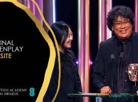 Bong Joon-Ho accepts the award for Original Screenplay at the 2020 BAFTA Awards in London, UK. (Image: BAFTA Awards/YouTube)