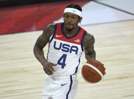 Bradley Beal playing for Team USA in an exhibition game against Argentina at the Mandalay Bay in Las Vegas. (Image: Porter Lambert/Getty)