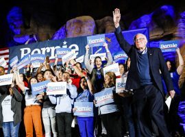 Senator Bernie Sanders campaigns in Las Vegas before the Nevada caucus. (Image: Patrick Semansky/AP)