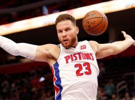 Blake Griffin of the Detroit Pistons is starring in an ad campaign for WinView, a prediction app that allows fans to win prizes based on guessing what will happen in live games. (Image: Raj Mehta/USA Today Sports)