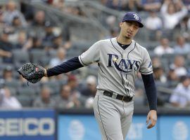 Blake Snell reacts during a June 19, 2019 game against the New York Yankees at Yankee Stadium. (Image: Seth Wenig/AP)