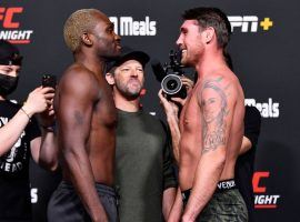 Derek Brunson (left) will take on Darren Till (right) in a critical middleweight matchup on UFC Fight Night 191 this Saturday. (Image: Jeff Bottari/Zuffa)