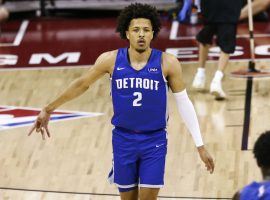 Cade Cunningham, shooting guard for the Detroit Pistons, in action during NBA's summer league in Las Vegas. (Image: Getty)