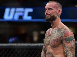 CM Punk, seen here after his 2016 loss to Mickey Gall, will return to the octagon for a fight with Mike Jackson at UFC 225. (Image: David Dermer/AP)