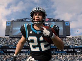 Christian McCaffrey, RB from the Carolina Panthers, on Madden 20 football video game by EA Sports. (Image: EA Sports)