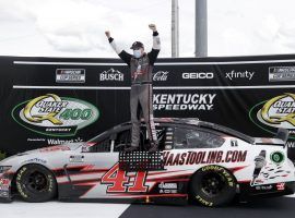 Rookie driver Cole Custer won his first NASCAR Cup Series race on Sunday at Kentucky Speedway. (Image: Mark Humphrey/AP)