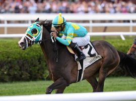 Cross Border, seen here winning the 2021 Bowling Green at Saratoga, is a must-use on the final leg of the Memorial Day Cross Country Pick 5. (Image: Coglianese Photos/Joe Labozzetta)