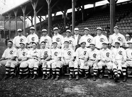 The Chicago Cubs at the 1908 World Series. (Image: Getty)