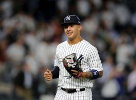 Yankees SS Gleyber Torres playing in Yankee Stadium during the 2018 postseason. (Image: Elsa/Getty)