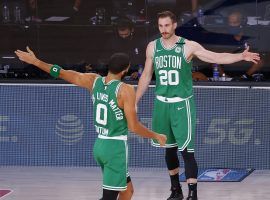 Boston Celtics forward Gordon Hayward (sprained ankle) returned in Game 3 against the Miami Heat. (Image: Kevin C. Cox/Getty)