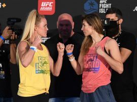 Holly Holm (left) and Irene Aldana (right) will face off in the main event of UFC on ESPN 16 on Saturday night. (Image: Getty)