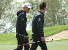 Collin Morikawa (left) and Viktor Hovland (right) will team up for the Zurich Classic this weekend. (Image: Getty)