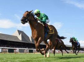 In Italian broke the Saratoga track record for 1 1/8 miles, winning the Grade 1 Diana Stakes. She led a 1-2-3 Chad Brown parade in Saratoga's first Grade 1 of 2022. (Image: Coglianese Photos)