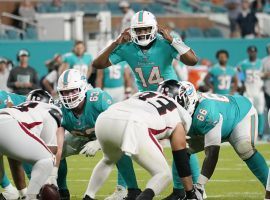 With Tua out, Jacoby Brissett will lead the Dolphins in Week 3. (Image: Palm Beach Post)