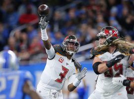 Tampa Bay Bucs QB, Jameis Winston, passes against the Detroit Lions. (Image: Getty)