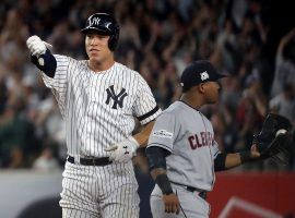 Aaron Judge from the New York Yankees safe at second base during the 2017 ACLS against the Cleveland Indians in Yankee Stadium in the Bronx. (Image: Abbie Parr/Getty)