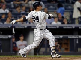 Yankees catcher Gary Sanchez hits a home run at Yankee Stadium in the Bronx, NY. (Image: Adam Hunger/USA Today Sports)