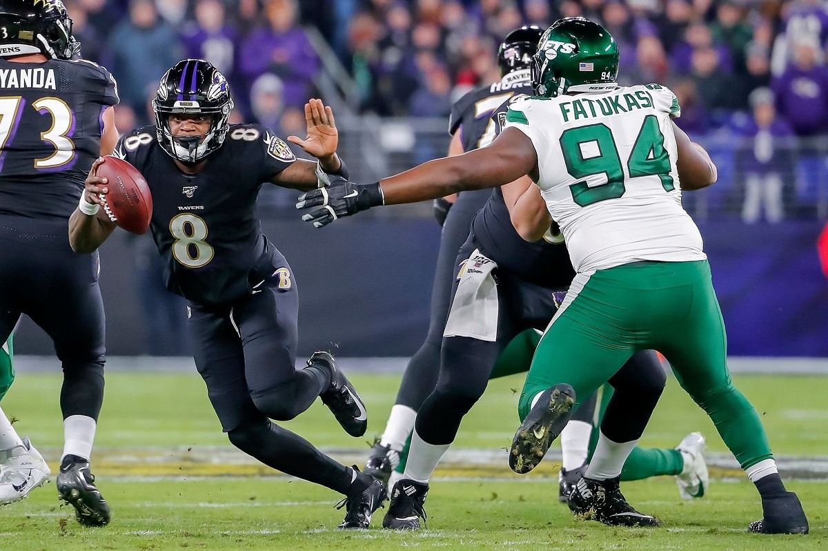 Lamar Jackson Michael Vick rushing record Ravens LOLJets Jets