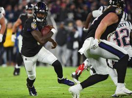 Baltimore Ravens QB Lamar Jackson scrambles for a touchdown in a victory over the New England Patriots. (Image: Will Newton/Getty)