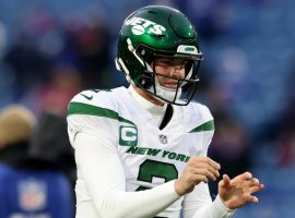 Quarterback Zach Wilson will try to lead the Jets to their first playoff berth since 2010, but some bettors think Wilson and the Jets can win Super Bowl 57. (Image: Suzanne Greenberg/Getty)