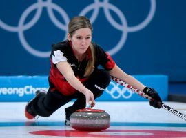 Kaitlyn Lawes and teammate John Morris are one step away from earning the first ever mixed doubles curling Olympic gold medal. (Image: Getty)